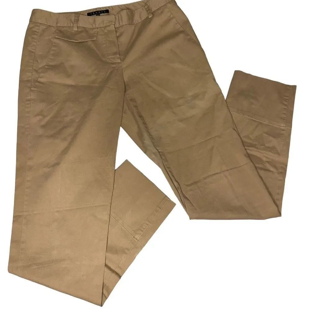 Theory Chinos Khaki Tan slim fit ankle length women’s Size 4